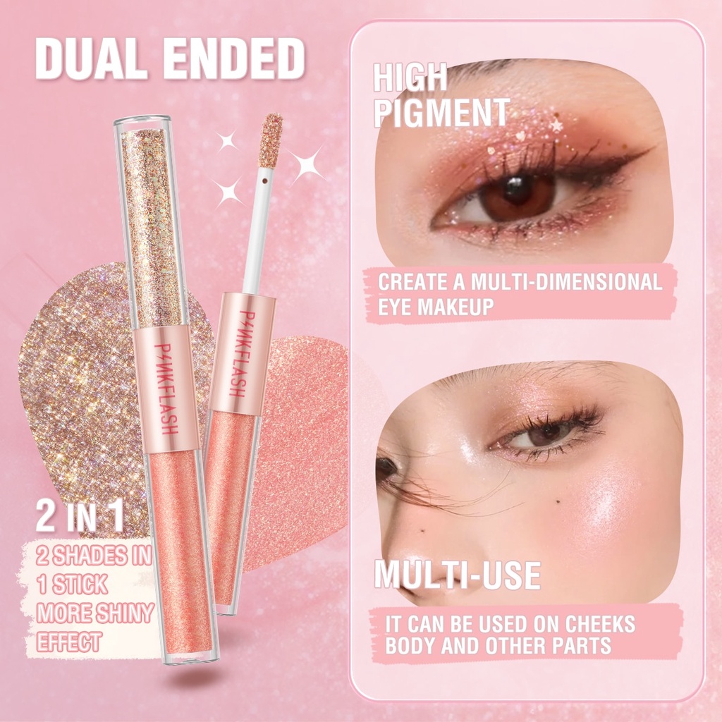 Pinkflash Doubleglow Eyeshadow Cair 2in1 All Glow Liquid Eyeshadow Pinkflash Eyeshadow Glitter Pinkflash Eyeshadow Cair 2 Warna Eyeshadow Pink Flash Eyeshadow