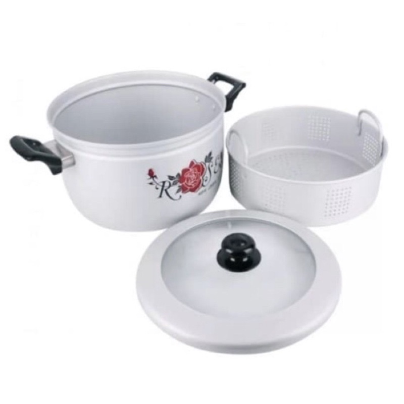 PANCAGUNA PANCI KUKUS STEAMER RICE PANCI ALUMUNIUM MASPION 24 CM AWET