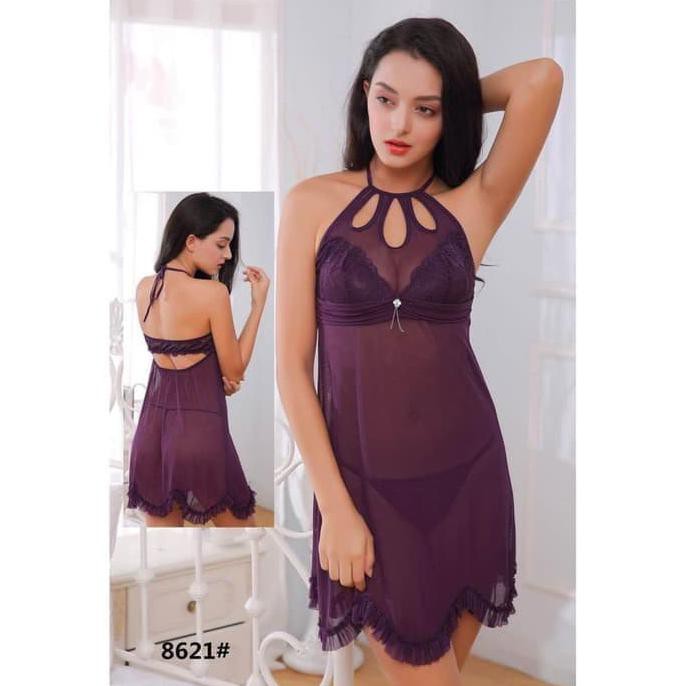 Lingerie Sexy / Baju Tidur Sexy bunga - Hitam