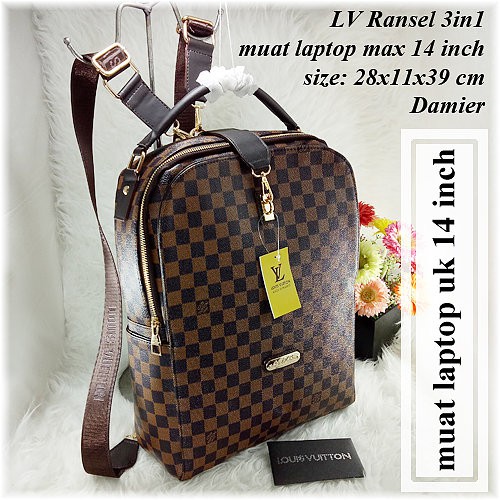 Promo New Arrival Tas Wanita Louis Vuitton LV Ransel 3in1 Laptop Diskon Sale Obral Harga Murah Best