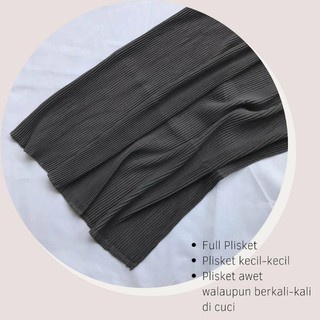 Pashmina Plisket Ceruty Baby Doll Pleated Shawl Full Lidi Hijab Ukuran 180 x 75 Jilbab Instant-3