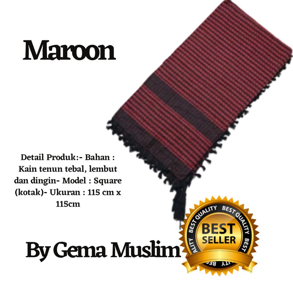 sorban gema kotak maroon rumbai