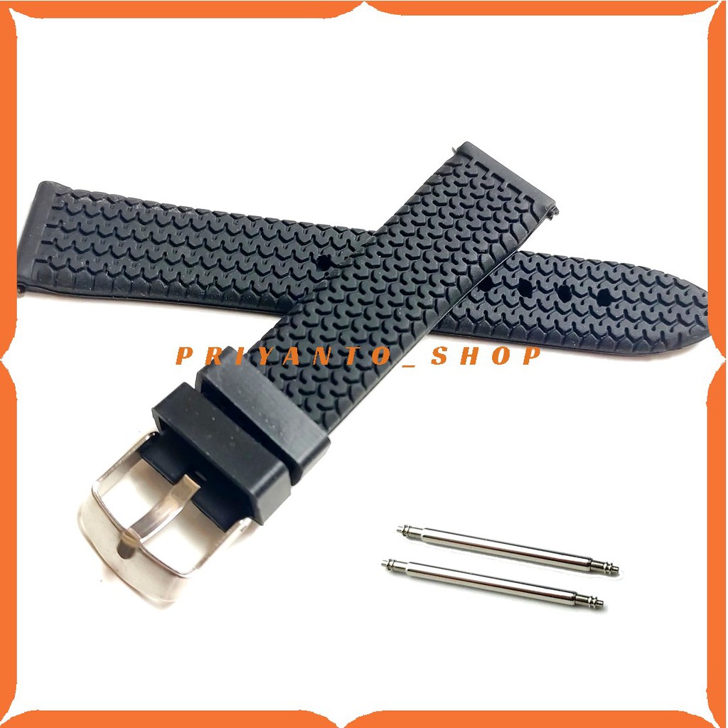 STRAP TALI JAM TANGAN RUBBER WATCH BERKUALITAS 20MM FREE PEN