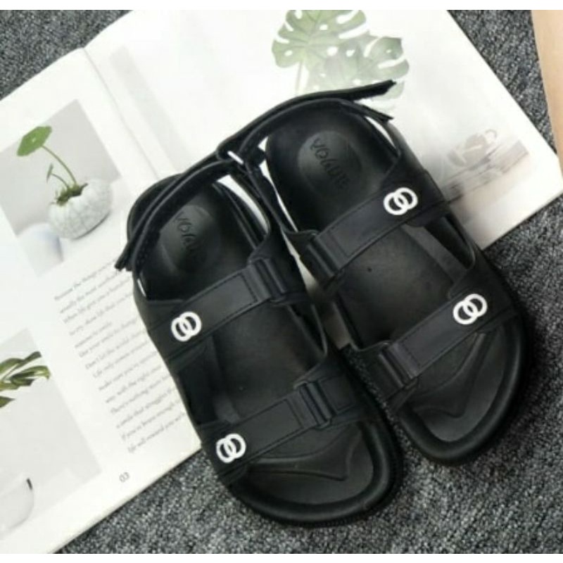 COD Sandal Tali Jelly LXX Sendal Import Vogue 1962 KHUSUS HITAM