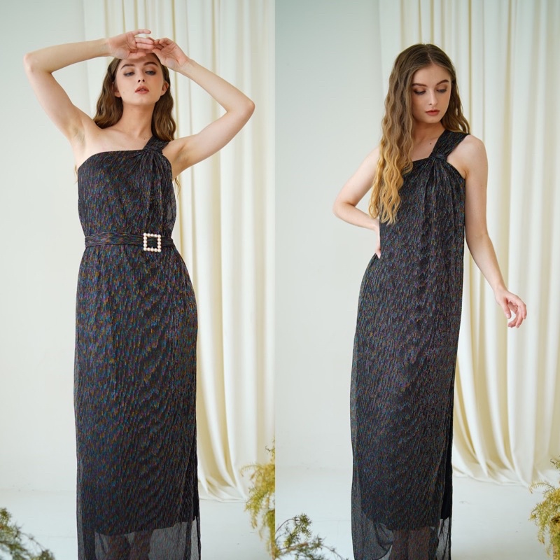 Jual Odette Dress In Black Colour By Louvre Gaun Dress Pesta Party