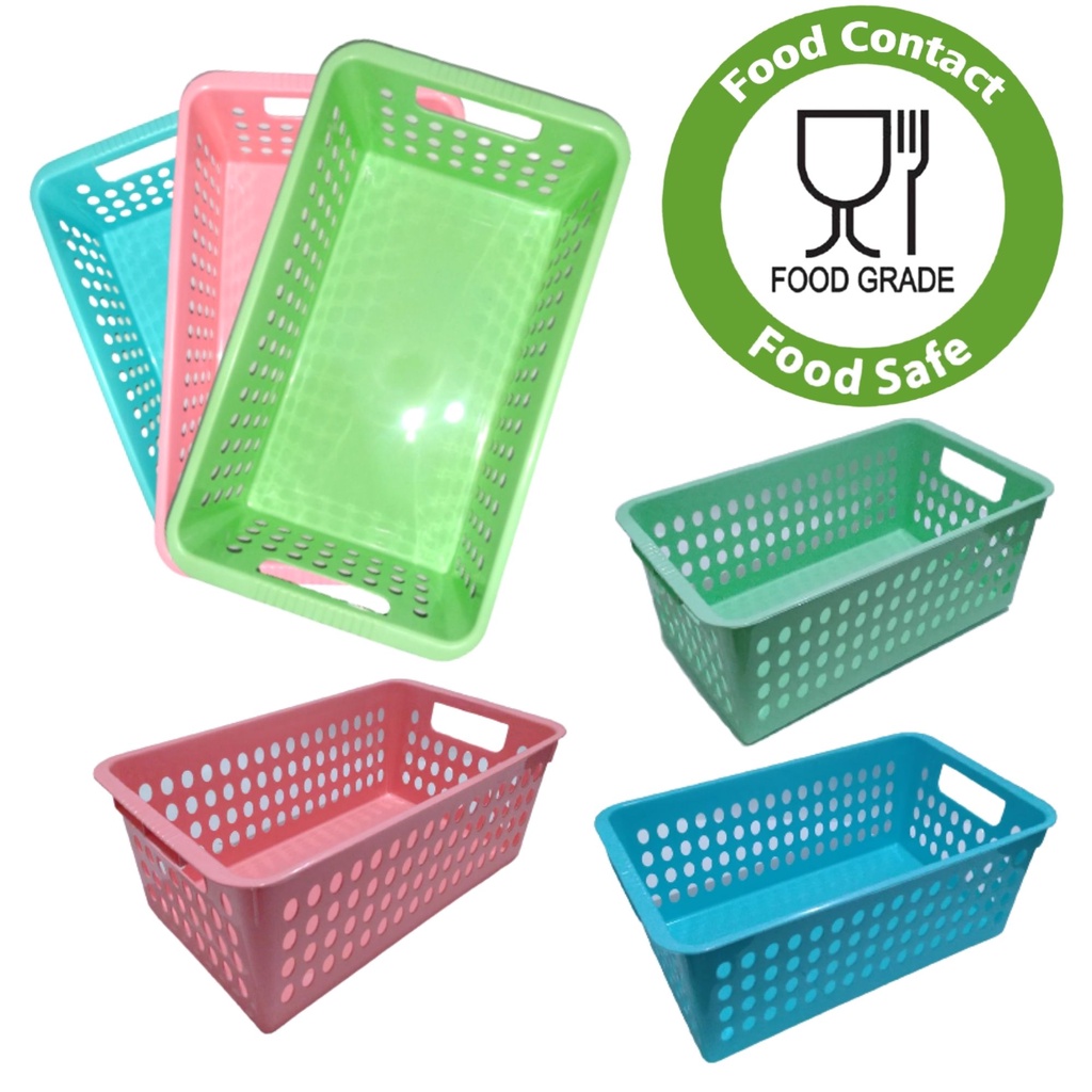 Keranjang Serbaguna Plastik Storage Desk Box KR02 Tempat Kotak Food Grade Penyimpanan Makanan Aksesoris Baju Mini Organizer Container Murah