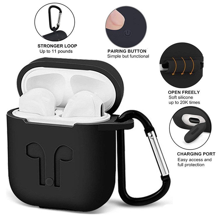 Case Airpods Pro Gen 2 1 Casing Soft Premium Rubber inPods i12 tws with Bonus Hook Lanyard Hanger