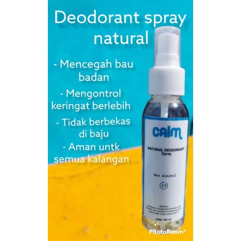 natural deodorant calm tawas cair 100ml menghilangkan bau badan membandel dan memutihkan ketiak