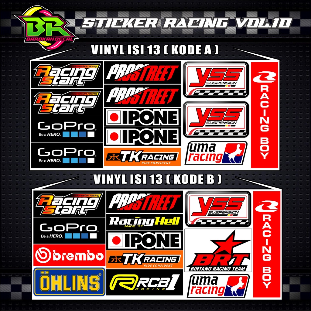 Sticker Racing Stiker Motor Pack