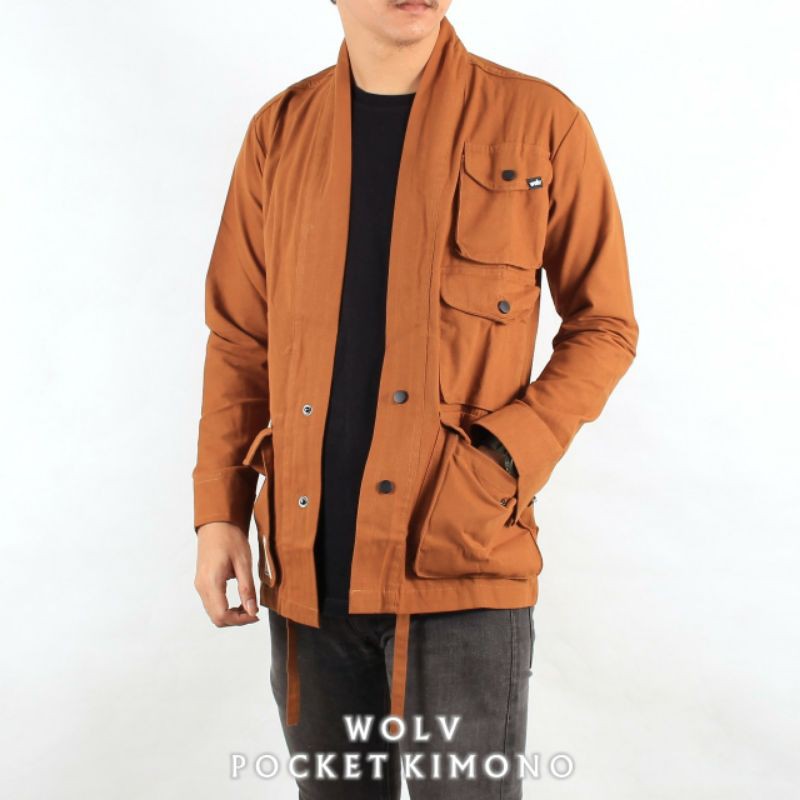 JAKET PRIA TERBARU PARKA KIMONO CARAMEL KEREN TERMURAH