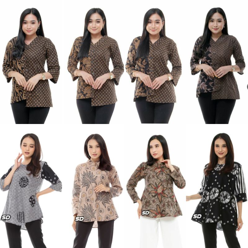 0BAJU BATIK WANITA MODERN MONALISA GENES M,L,XL asli PEKALONGAN