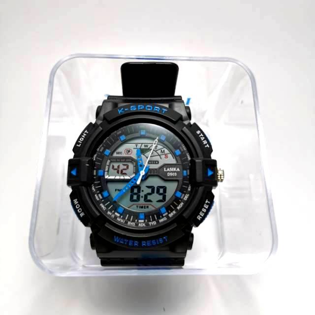 Jam tangan digital double time Sporty water Resist Lasika 503