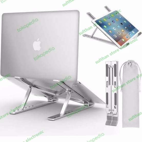 STAND TABLET ATAU LAPTOP BAHAN ALUMUNIUM / DUDUKAN BUAT LAPTOP TABLET