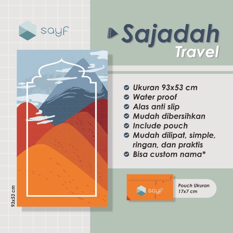 Sajadah Travel Cirrostratus | SAYF  | Custom Nama