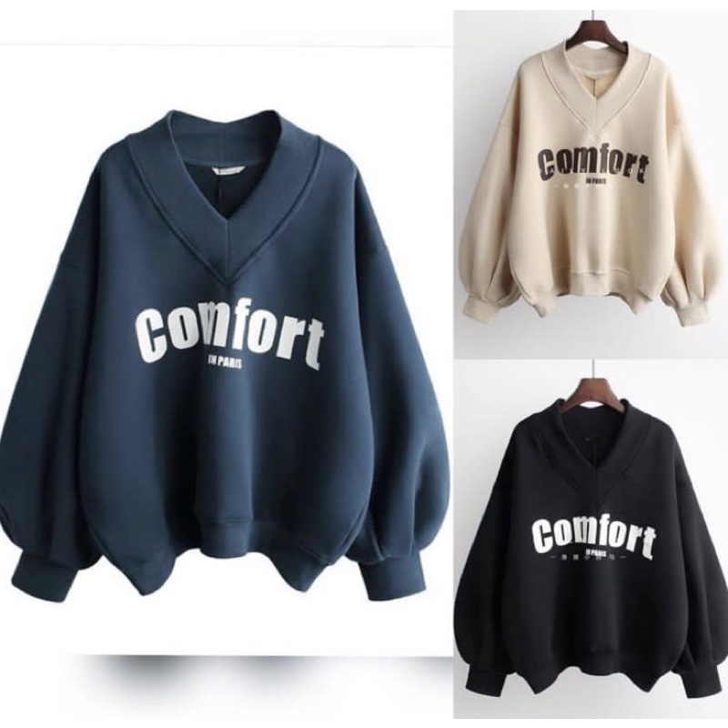 SWEATER CREWWNACK COMFORT SWEATER WANITA OVERSIZE