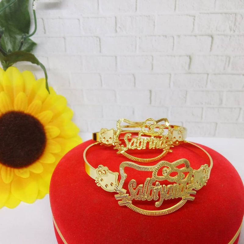 gelang anak gelang tangan dan bangle custom Nama Ekslusif berukir nama kamu