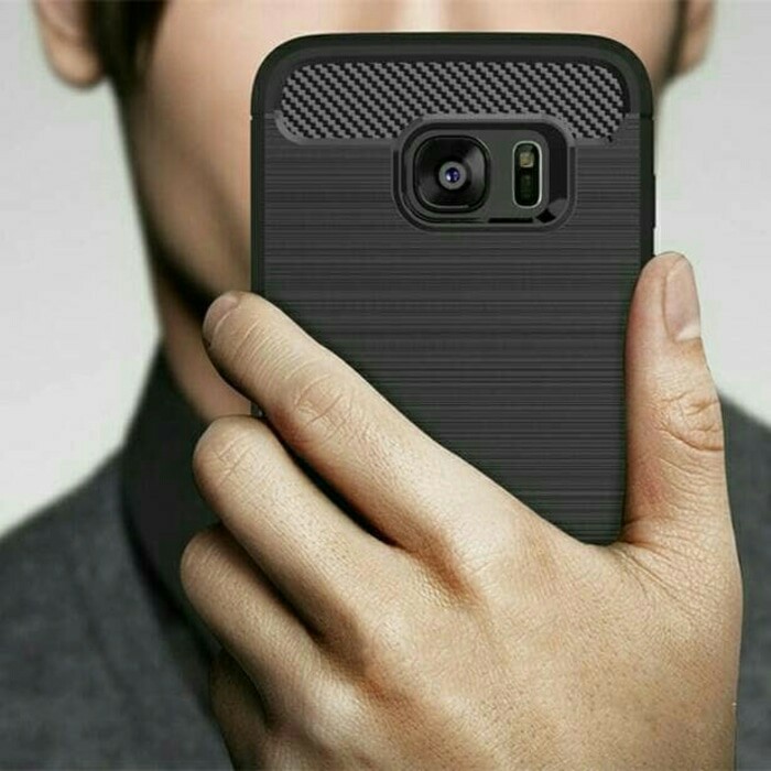 Case Samsung j5 prime ipaky carbon matte fiber tpu casing softcase