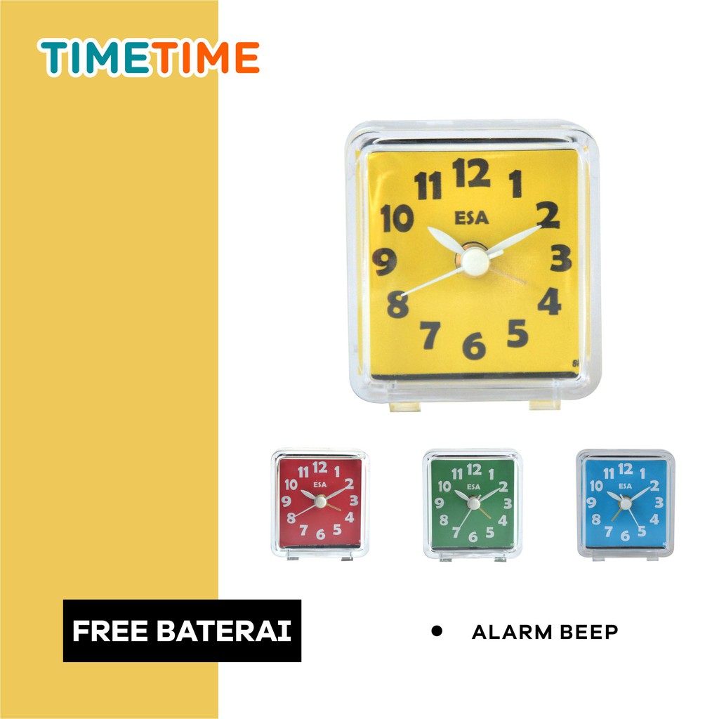 Jam Weker Mini Jam Meja Alarm Unik Warna Warni Analog Clock Murah FREE BATERAI 8013