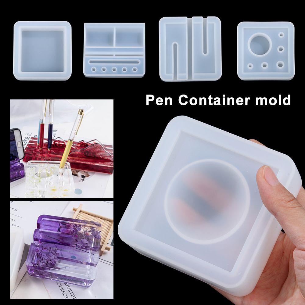 R-flower Pen Holder Cetakan Hadiah Hand Made Tools Epoxy Resin Tempat Penyimpanan Kosmetik