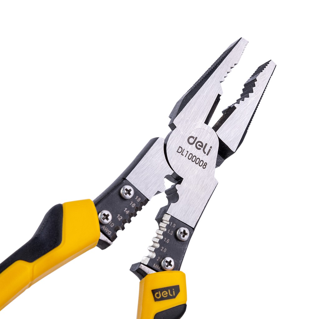 Deli Linesman Pliers/Tang Kombinasi Multifungsi 8.5 inch Chrome vanadium PVC DL100008 /Alat Perkakas-1