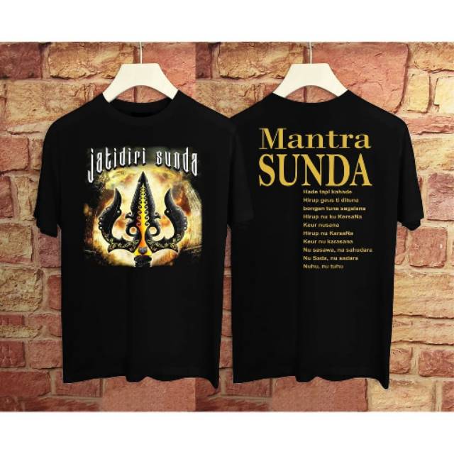 Fourfashion Kaos Pria Kaos Distro JATIDIRI MANTRA SUNDA Black FN144