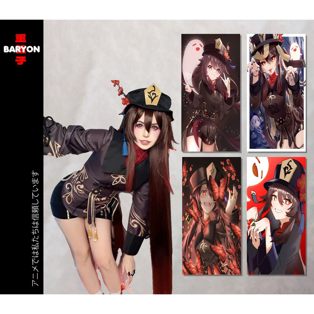 BARYON Wall Decor HU TAO GENSHIN IMPACT Pajangan Poster Kayu Hiasan Dinding Kamar 15 x 30