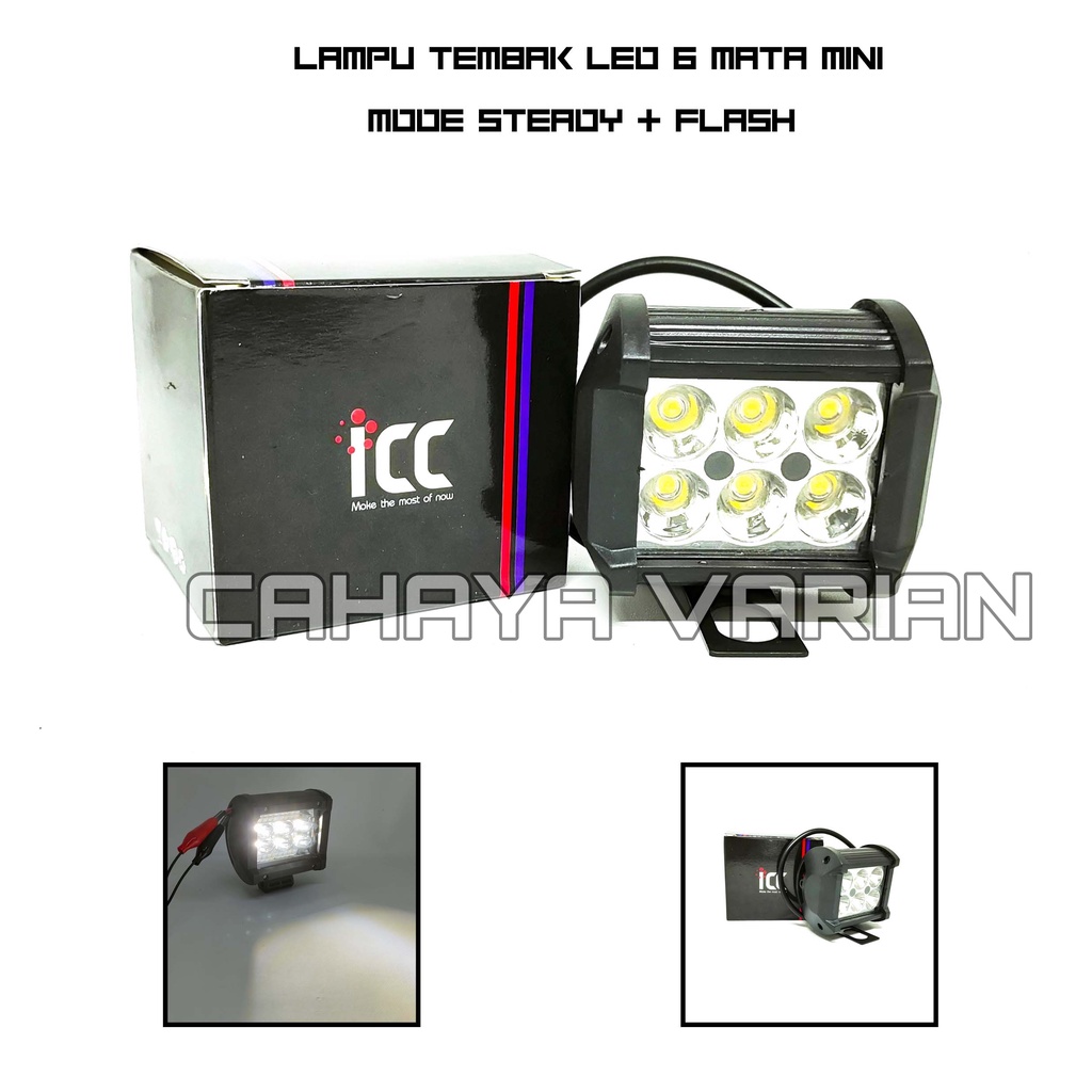 LAMPU TEMBAK LED / LAMPU SOROT LED 6 MATA MINI SUPER TERANG BISA UNTUK SEMUA MOTOR  LAMPU TEMBAK MOT