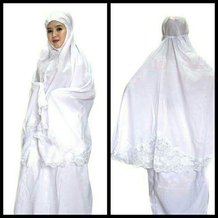 Mukena BSY bordir putih b Bordir