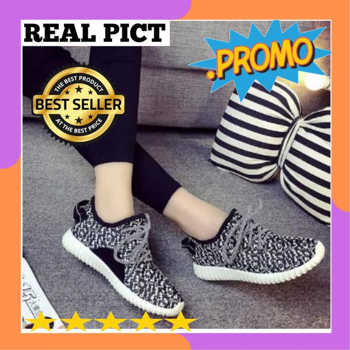 Sepatu kets hitam Sepatu wanita kets hitam kerenHPD266(REALPICT GESER)