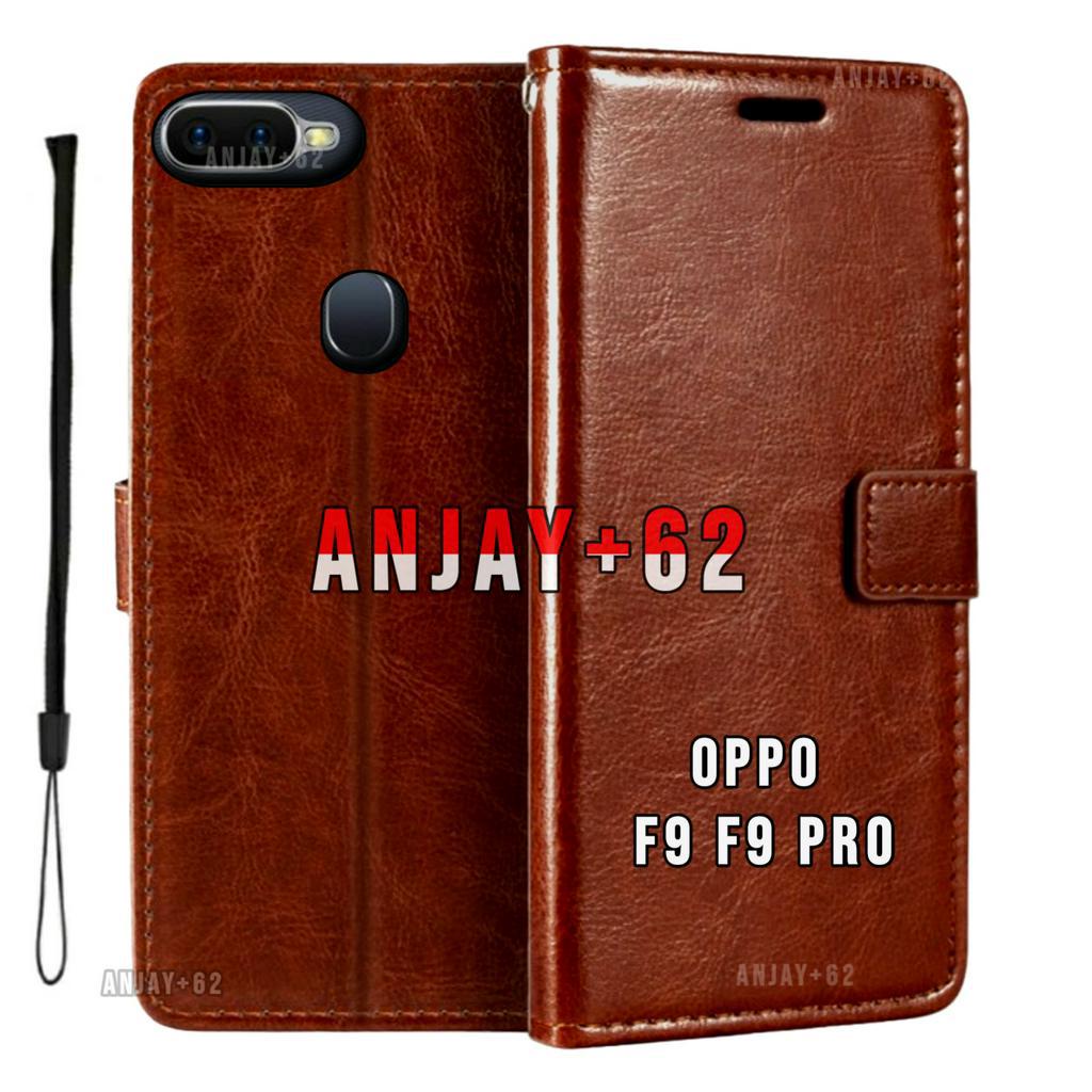 Flip Case OPPO F9 F9 PRO cover Casing Leather Wallet PU – Sarung dompet PREMIUM untuk HP