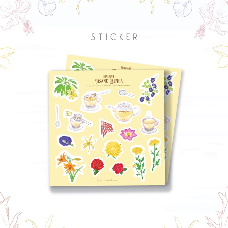 

Stiker Ilustrasi Tisane Bunga | Flower Tisane Illustration Sticker