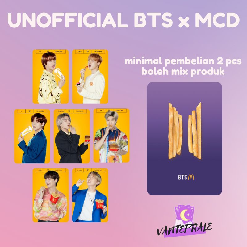 (PC UNOFFICIAL) PHOTOCARD BTS x MCD 2 SISI LAMINASI DOFF
