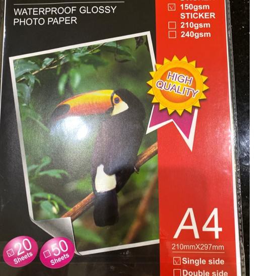 

❤ Shophe Oktober ❤ [STICKER GLOSSY] (Harga 1 pak isi 20 lembar) glossy photo sticker paper, kertas f