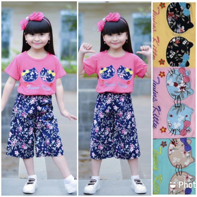 Setelan Gsk anak perempuan usia 3-11tahun/one set anak perempuan/baju anak cewek/pakaian anak cewek/