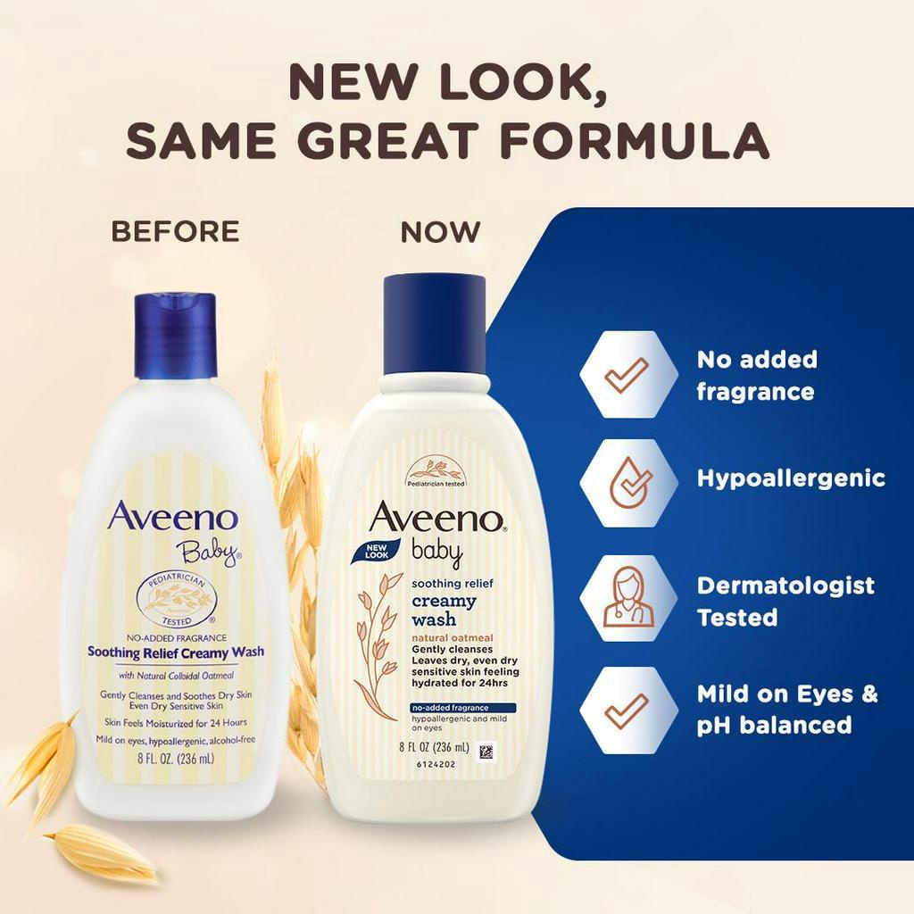 [BPOM] Aveeno Baby Soothing Relief Creamy Wash 236ml / Sabun Bayi Kulit Sensitif / MY MOM