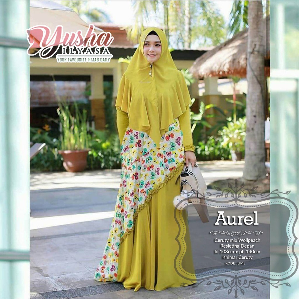Setelan Gamis dan Jilbab Syari AUREL