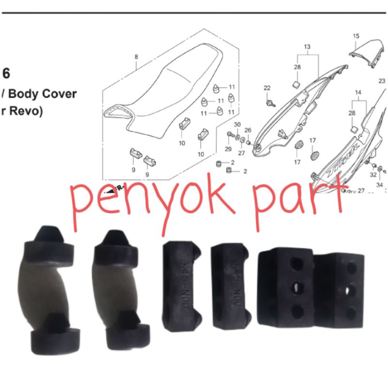 karet jok set tiger revo original