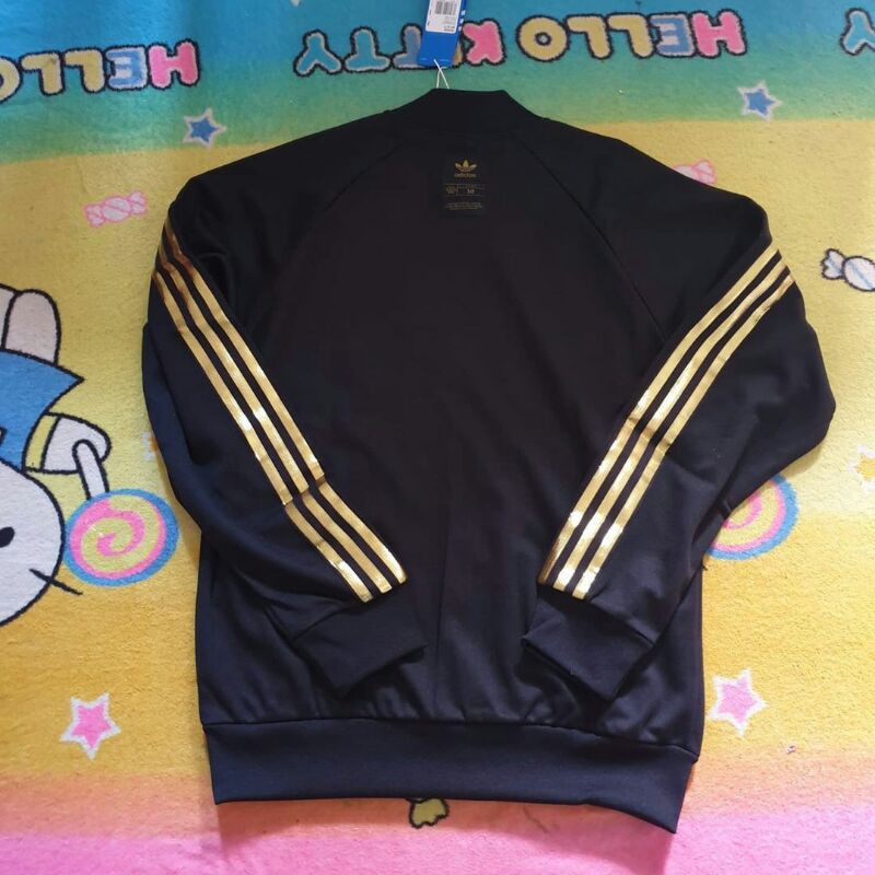 adidas superstar track top black gold