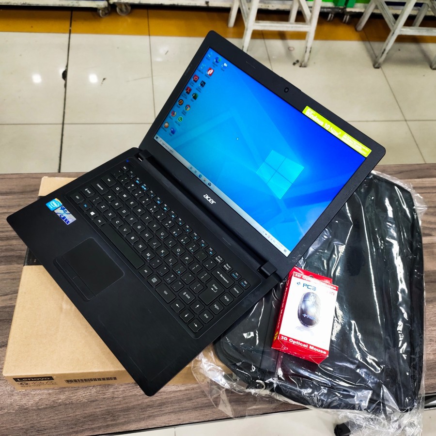 Laptop Acer Model baru 14inc lengkap dengan box Tas mouse charger