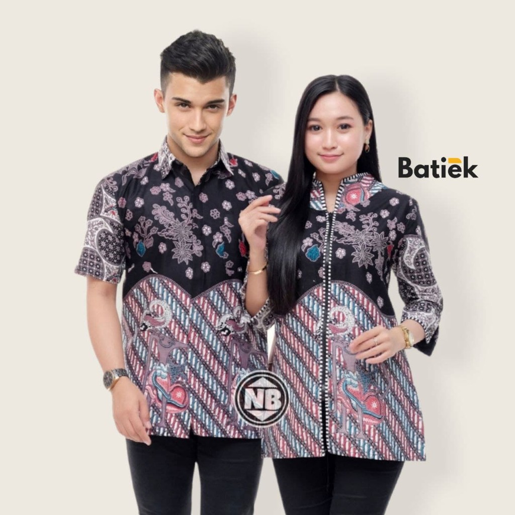 tey-17 Batik wanita ASJ SA HRB 026 Kenongo Kemeja Tosca Pendek couple terlaris dishopee