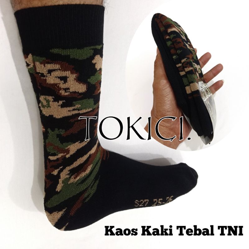 Kaos Kaki Loreng / Hitam TNI Tebal dan Lembut