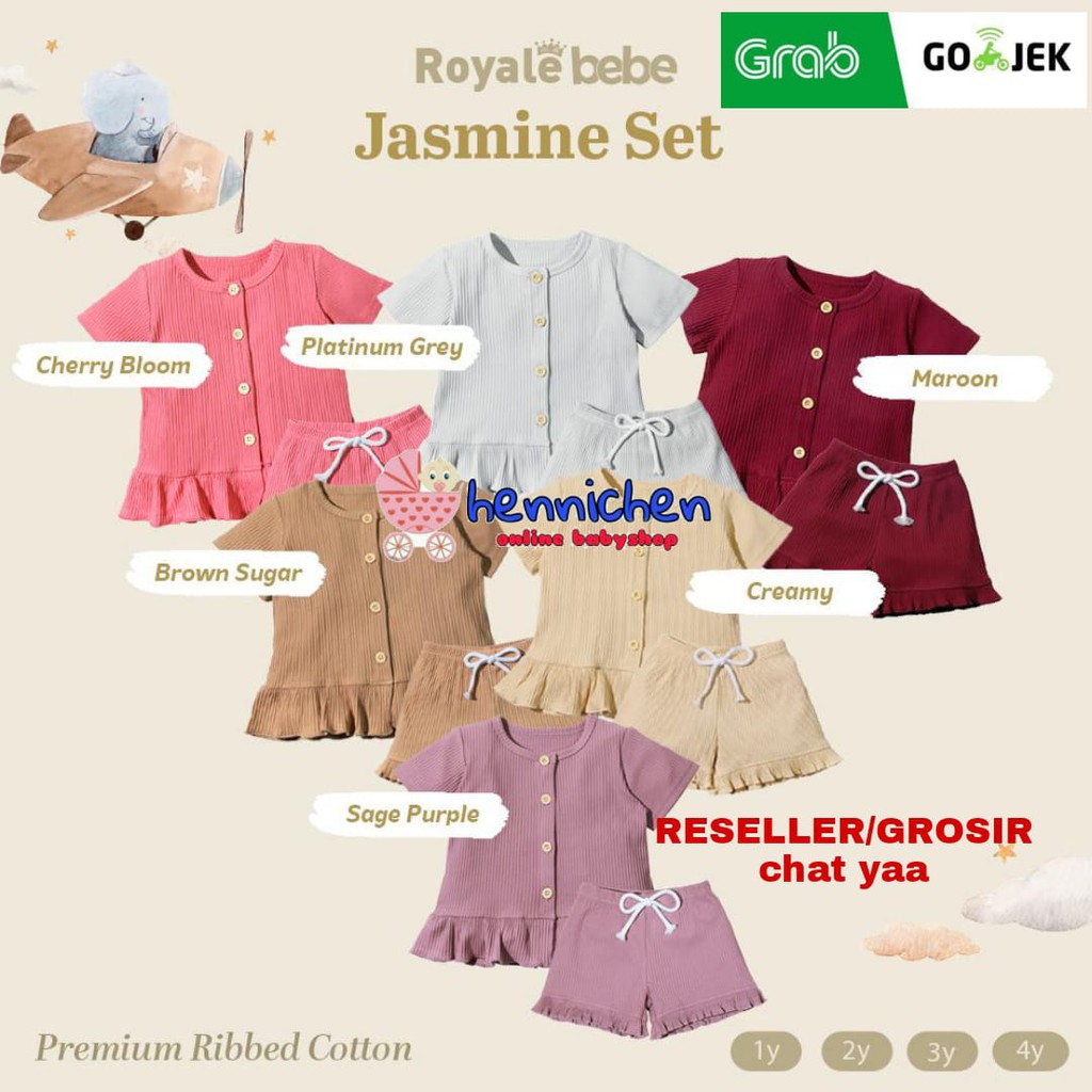 ROYALE BEBE JASMINE SET PREMIUM SETELAN ANAK PEREMPUAN SETELAN BAYI DRESS ANAK