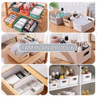 Kotak Penyimpanan Serbaguna STORAGE BOX CONTAINER BOX Keranjang plastik Serbaguna Kapasitas Besar  kotak skincare  makanan keranjang