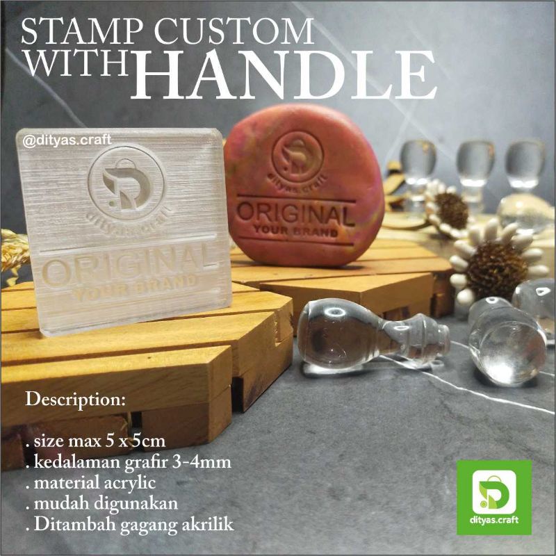 

soap stamp custom design + handle / stempel sabun custom design + gagang