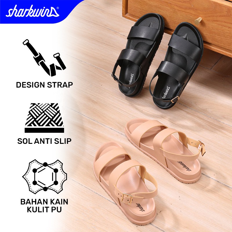 SANDAL FASHION SHARKWIN WSP001 Slippers Unisex Fashion Anti Licin Beach