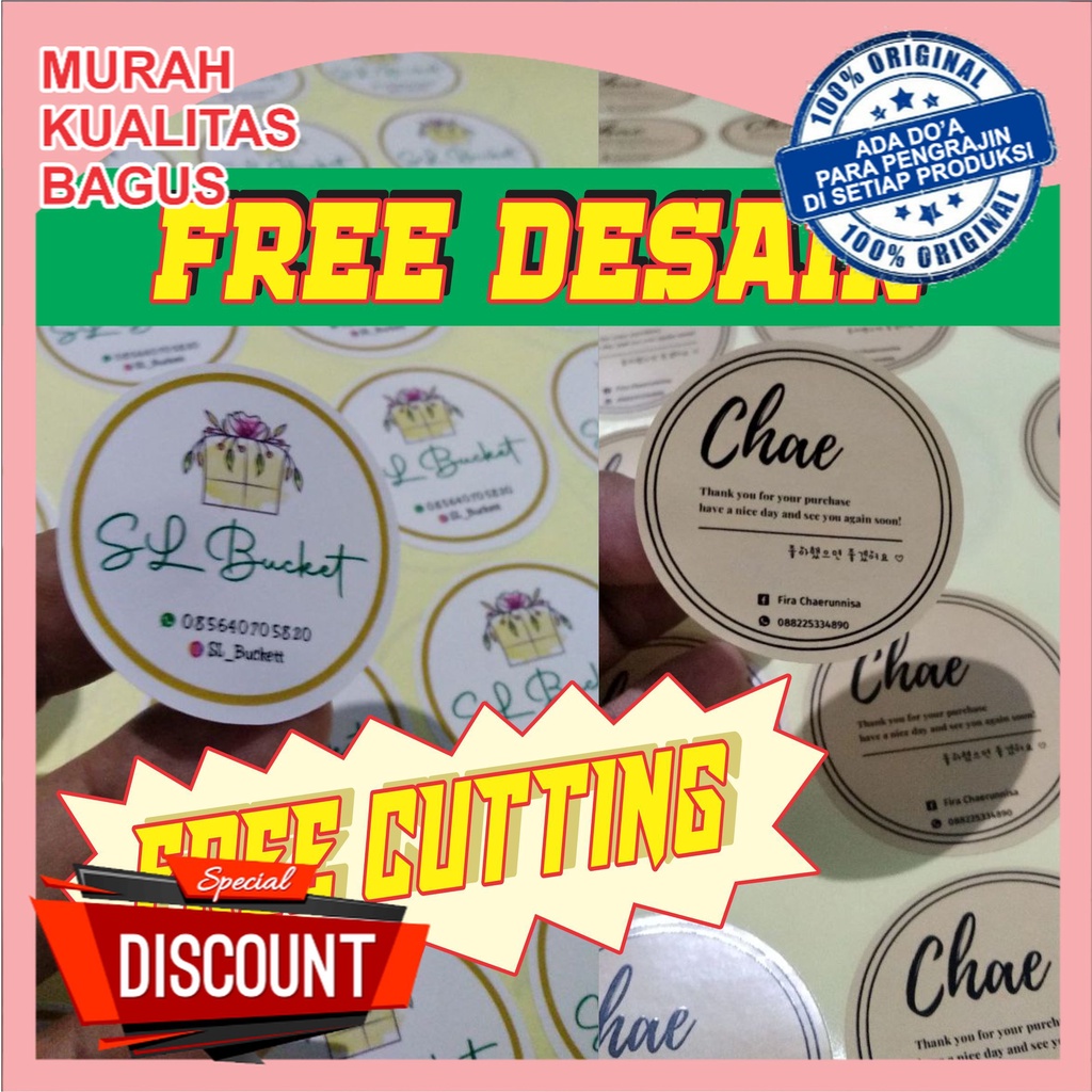 DESAIN FREE CETAK STIKER LOGO MAKANAN LABEL MAKANAN DESAIN LOGO ISKSTORE