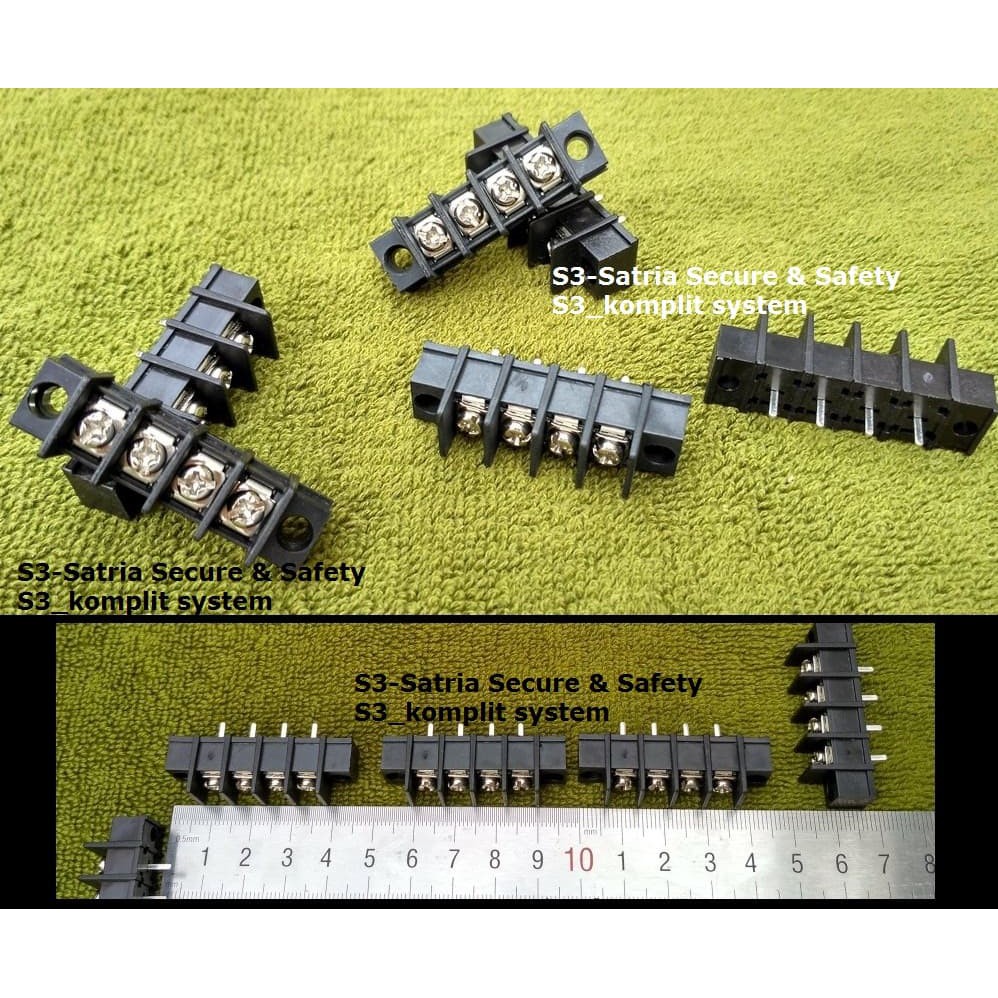 Hitam Terminal Blok 4P PCB 4 P baut 4 Pin 4Pin