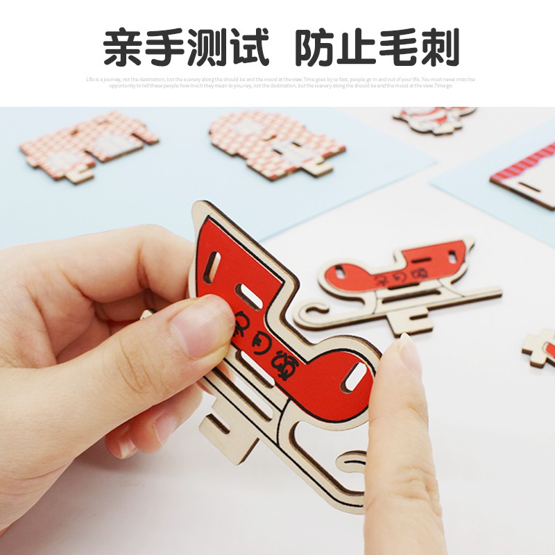 Puzzle 3D DIY bahan kayu rumah Jiang Nan cina mainan puzzle edukasi anak (pajangan dekorasi rumah)