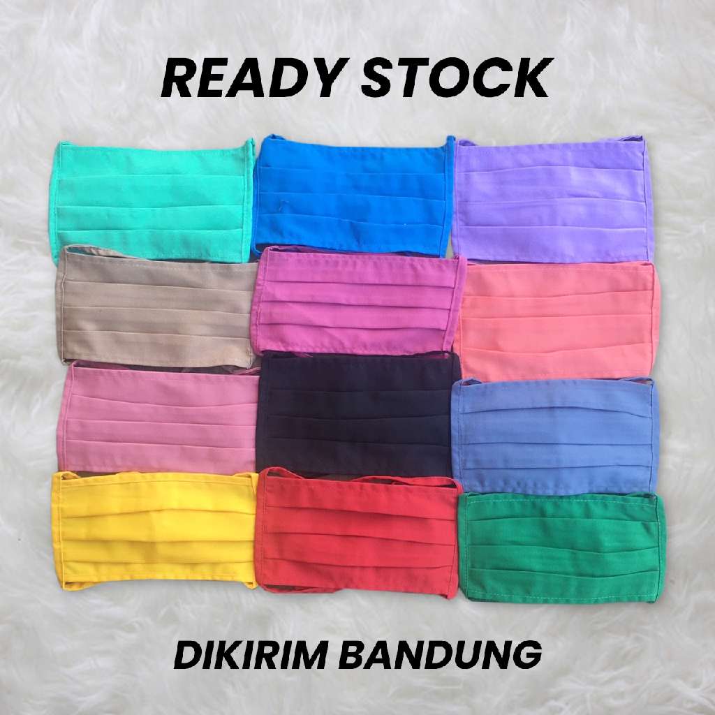 [ READY STOCK ] Masker Hijab Kain Polos Dengan Tali Panjang dan Masker Karet Polos