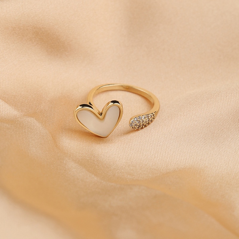 Cincin Jari Telunjuk Desain Hati Warna Permen Untuk Wanita